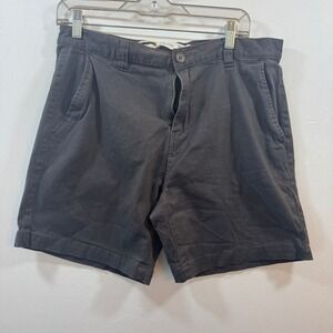 Laguna Mens Chino Shorts Size 34 Gray Flat Front Cotton Stretch LSMSS400